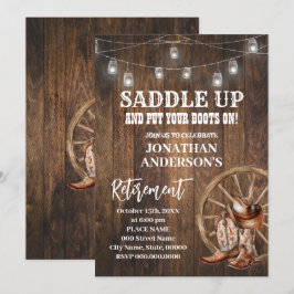 Western Country Boots Retirement Celebration Einladung