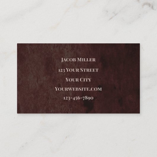 Western Country Brown Rustic Cowboy Bull Kuh Skull Visitenkarte (Rückseite)