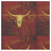 Western Country Brown Rustic Pattern Bull Skull Stoff (Nahaufnahme)