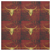 Western Country Brown Rustic Pattern Bull Skull Stoff (Muster)