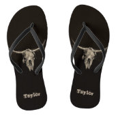 Western Country Bull Skull Rustic Brown Antillen Badesandalen (Fußbett)