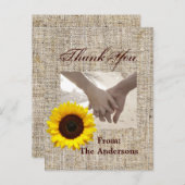 Western Country Burlap Sonnenblume Hochzeit vielen Postkarte (Vorne/Hinten)