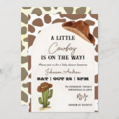 Western Country Cowboy Babydusche Einladung (Vorne/Hinten)