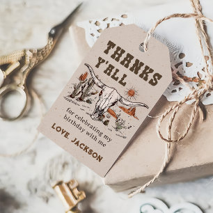 Western Country Cowboy Birthday Danke Geschenkanhänger