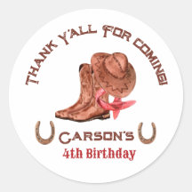 Western Country Cowboy Birthday Danke