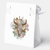 Western Country Cowboy Boho Kuh Skull Hochzeit Geschenkschachtel (Rückseite)