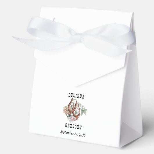 Western Country Cowboy Boho Kuh Skull Hochzeit Geschenkschachtel (Vorderseite)