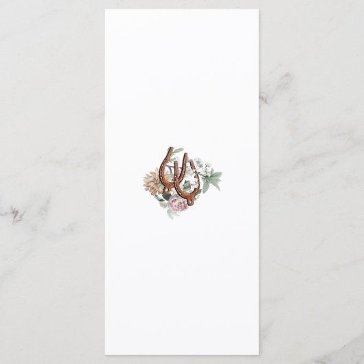 Western Country Cowboy Boho Kuh Skull Hochzeit Menükarte (Rückseite)