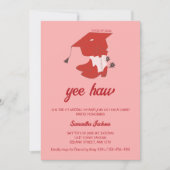 Western Country Cowboy Boots & Cap Abschluss Einladung (Vorderseite)