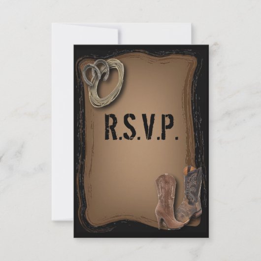 Western Country Cowboy Hochzeit RSVP Reaktion (Vorderseite)