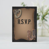 Western Country Cowboy Hochzeit RSVP Reaktion (Stehend Vorderseite)