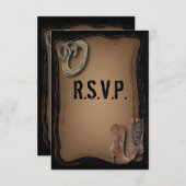 Western Country Cowboy Hochzeit RSVP Reaktion (Vorne/Hinten)
