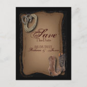 Western Country Cowboy Hochzeit speichern Sie das Ankündigungspostkarte (Vorderseite)