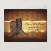 Western Country Cowboy Hochzeit speichern Sie das Ankündigungspostkarte (Vorderseite)