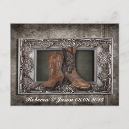 Western Country Cowboy Hochzeit speichern Sie das  Ankündigungspostkarte