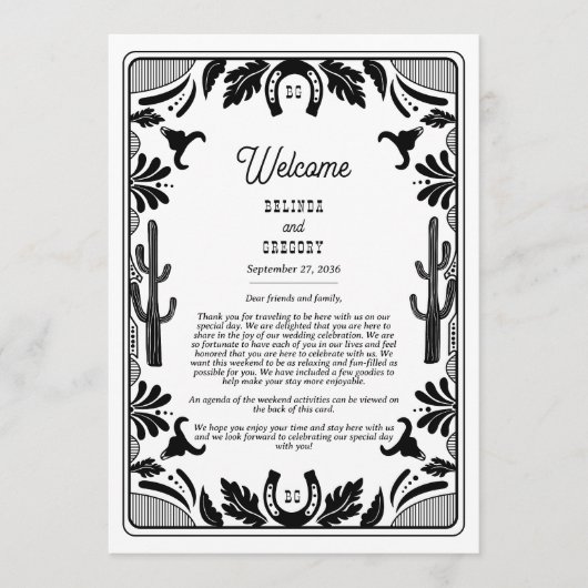 Western Country Cowboy Hochzeitreise Programm (Vorderseite)