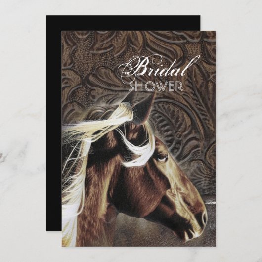 Western Country Cowboy Horse Brautparty Einladung (Vorne/Hinten)