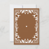Western Country Cowboy Rustic Wedding Brown RSVP Karte (Rückseite)