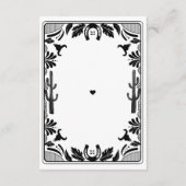 Western Country Cowboy Rustikale Hochzeit Begleitkarte (Rückseite)