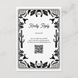 Western Country Cowboy Rustikale Hochzeit Begleitkarte