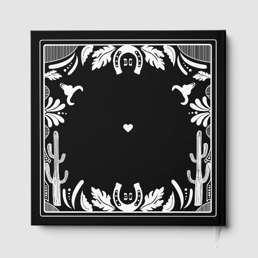 Western Country Cowboy Rustikale Hochzeit Gästebuch (Rückseite)