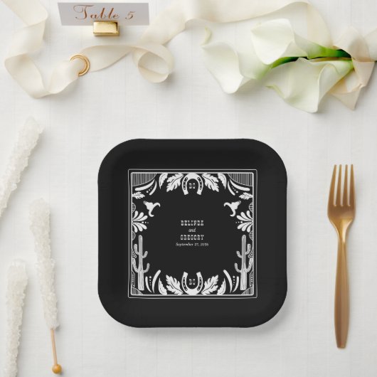 Western Country Cowboy Rustikale Hochzeit Pappteller (Hochzeit)