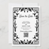 Western Country Cowboy Rustikale Hochzeit Save The Date (Vorderseite)