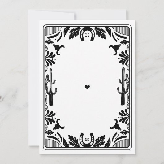 Western Country Cowboy Rustikale Hochzeit Save The Date (Rückseite)