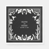 Western Country Cowboy Rustikale Hochzeit Serviette (Vorderseite)