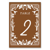 Western Country Cowboy Rustikale Hochzeit Tischnummer (Vorderseite)