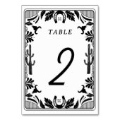 Western Country Cowboy Rustikale Hochzeit Tischnummer (Rückseite)