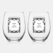 Western Country Cowboy Rustikale Hochzeit Weinglas Ohne Stiel (Vorderseite)