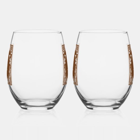 Western Country Cowboy Rustikale Hochzeit Weinglas Ohne Stiel (Links)