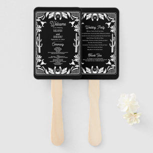 Western Country Cowboy Wedding Order of Service Fächer