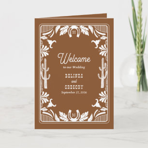 Western Country Cowboy Wedding Order of Service Programm
