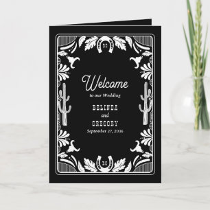 Western Country Cowboy Wedding Order of Service Programm