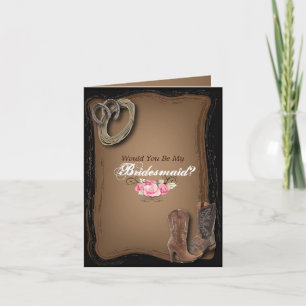 Western Country Cowboy Werden Sie meine Bridesmaid Einladung