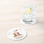 Western Country Cowgirl Birthday Rustikal Runder Pappuntersetzer (Vor Ort)