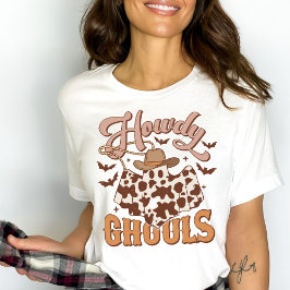 Western Country Cowgirl Howdy Ghouls Halloween T-Shirt