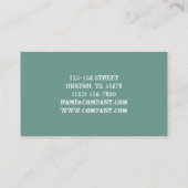 Western Country Cowgirl Mode aquamarin Leder Visitenkarte (Rückseite)