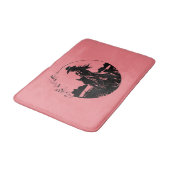 Western Country Cowgirl Reiten auf dem Feld Badematte (Schrägansicht)