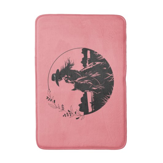 Western Country Cowgirl Reiten auf dem Feld Badematte (Vorderseite Vertikal)