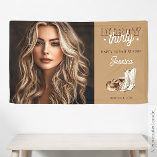 Western Country Dirty Thirty 30. Geburtstagsfoto Banner