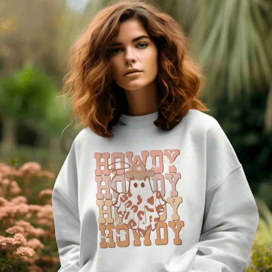 Western Country Ghost Howdy Cowboy Halloween Sweatshirt