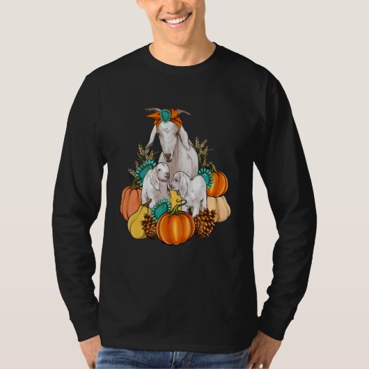 Western Country Goat Family Fall Pumpkin Fall Autu T-Shirt (Vorderseite)