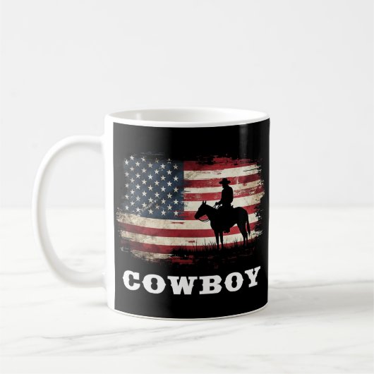 Western Country Men Rodeo Southern Retro Cowboy Kaffeetasse (Links)