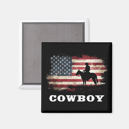 Western Country Men Rodeo Southern Retro Cowboy Magnet (Vorderseite/Rückseite)