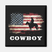 Western Country Men Rodeo Southern Retro Cowboy Magnet (Vorne)
