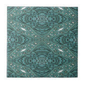 Western Country Mode Aquamarin Türkisblau Leder Fliese (Vorderseite)