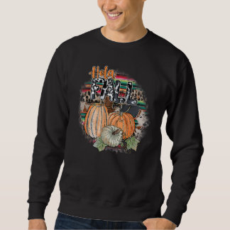Western Country Pumpkin Hola Fall Cowprint Sweatshirt